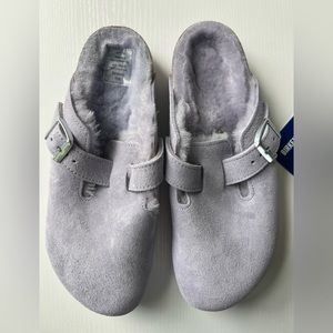 Birkenstock Purple Boston with fur size 38 (US 7)